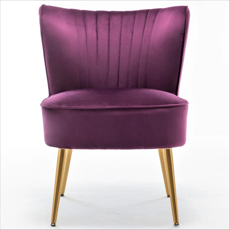 Sauter 23.2 Wide Mid-Century Modern Microfiber Accent Chair with Metal Leg