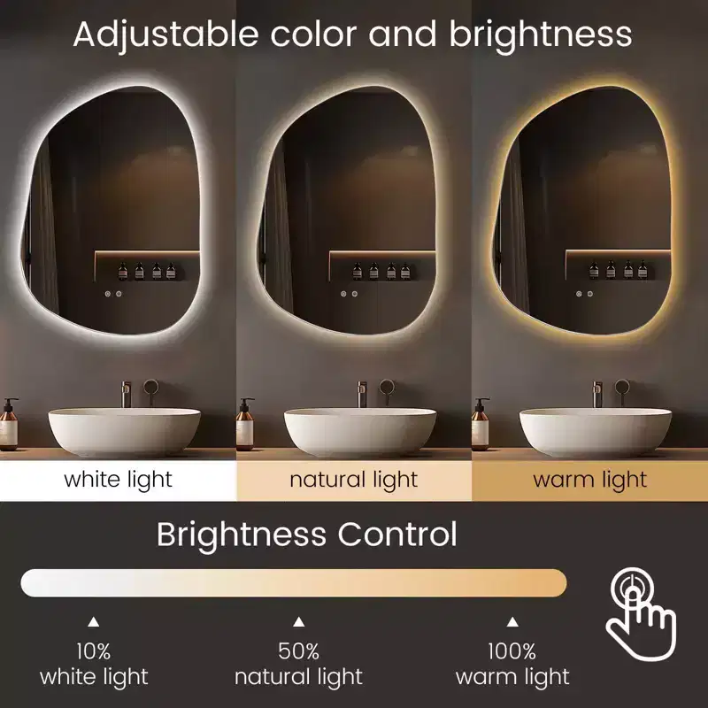 WallBeyond 22"x30" Irregular LED Vanity Mirror Clear