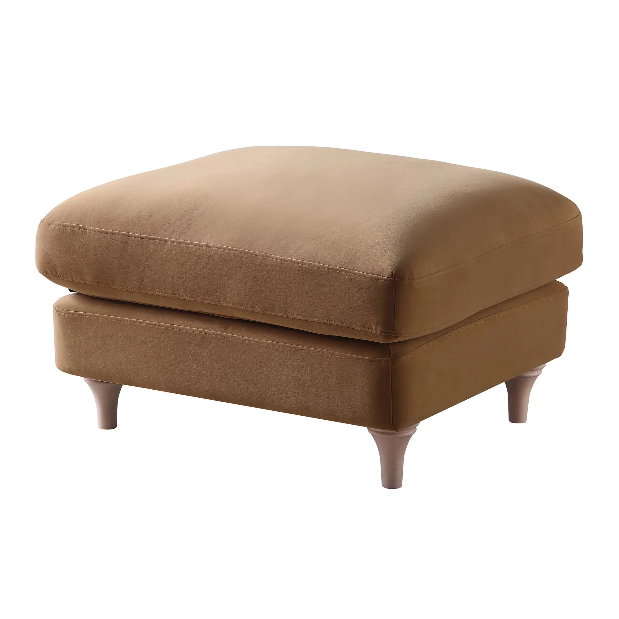 Camel Velvet Sofa, Footstool