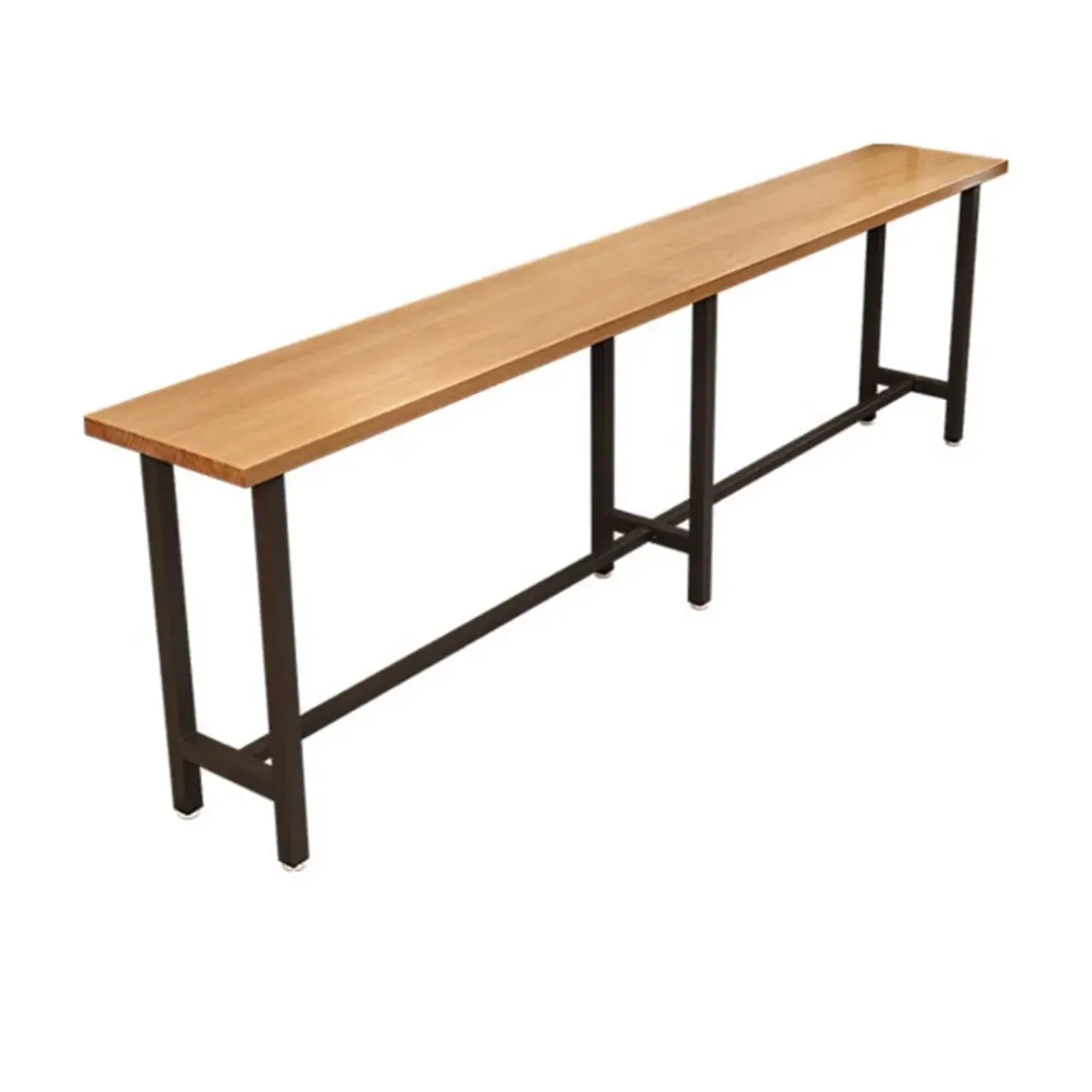 Antique Solid Wood Trestle Base Pub Table