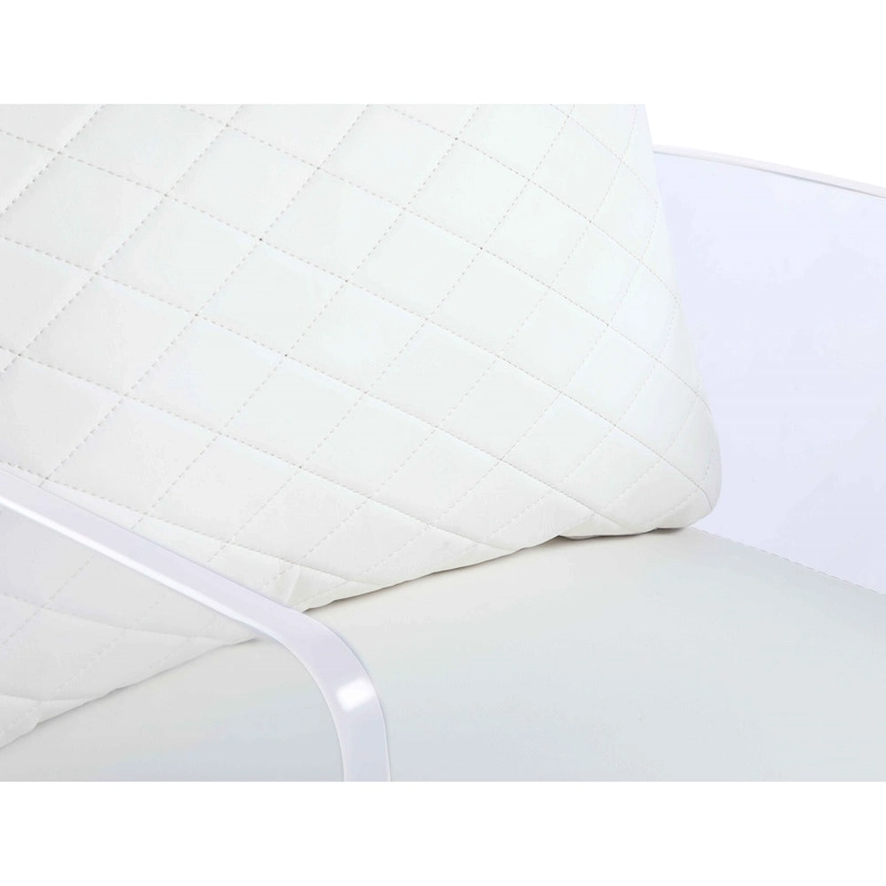 Somette Acrylic Counter Height Stool with Plush White Upholstery - N/A