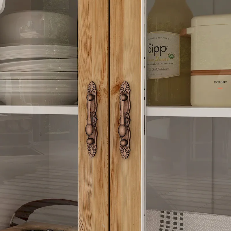 Wooden Carved Bathroom Cabinet Accent Cabinet Sideboard Acrylic Glass