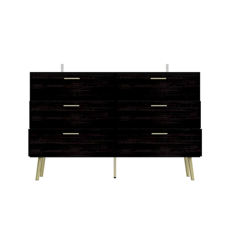 FUFU&GAGA Modern Double 6-Drawer Dresser Chest Of Drawers Cabinet
