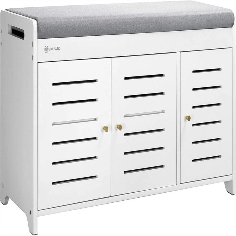 Shoe Storage Bench Shoe Cabinet - 13.7D x 39.4W x 19.9H