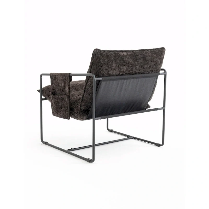 Upholstered Hanging Armchairs with Arm Pockets, Metal Frame