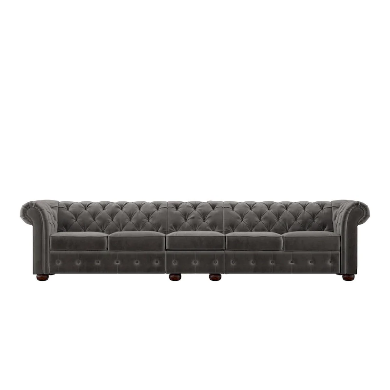 Knightsbridge Grey Extra Long Chesterfield Sofa by iNSPIRE Q Artisan