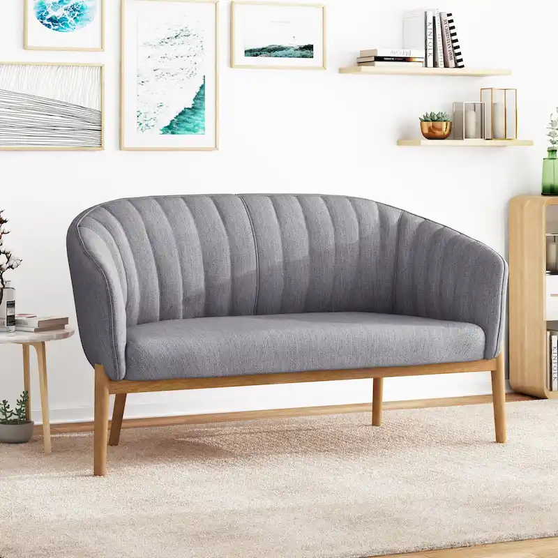 Galena Mid-century Modern Glam Loveseat by Christopher Knight Home