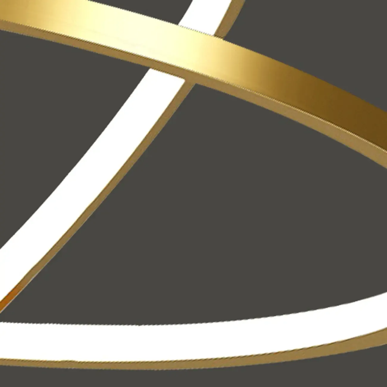 Modern Gold Ring Stairwell Chandelier Warm Light LED