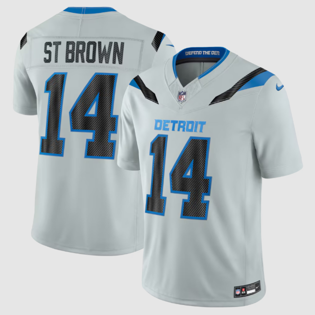 Detroit Lions Amon-Ra St. Brown Silver 2026 Rivalries Collection Stitched Limited Jersey