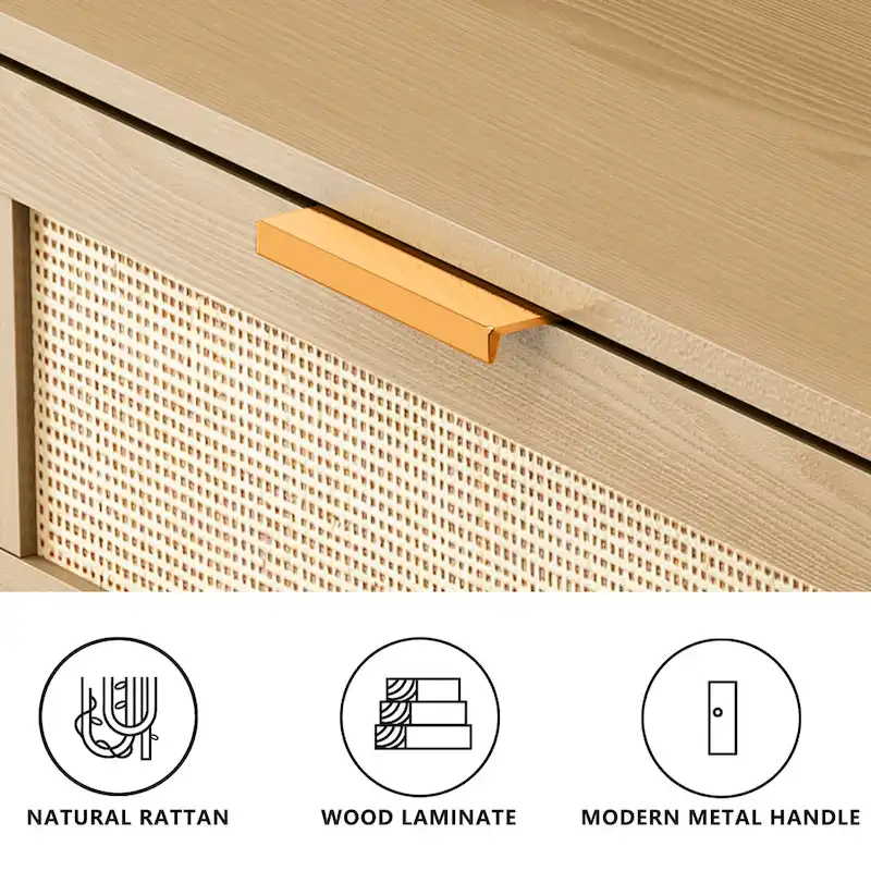 6 drawers Rattan dresser Rattan Drawer, Bedroom,Living Room