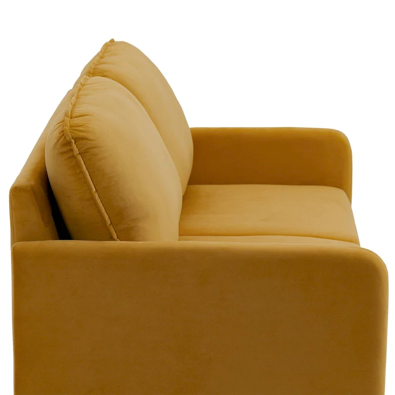 Modern Loveseat Velvet Wood Legs Sofa