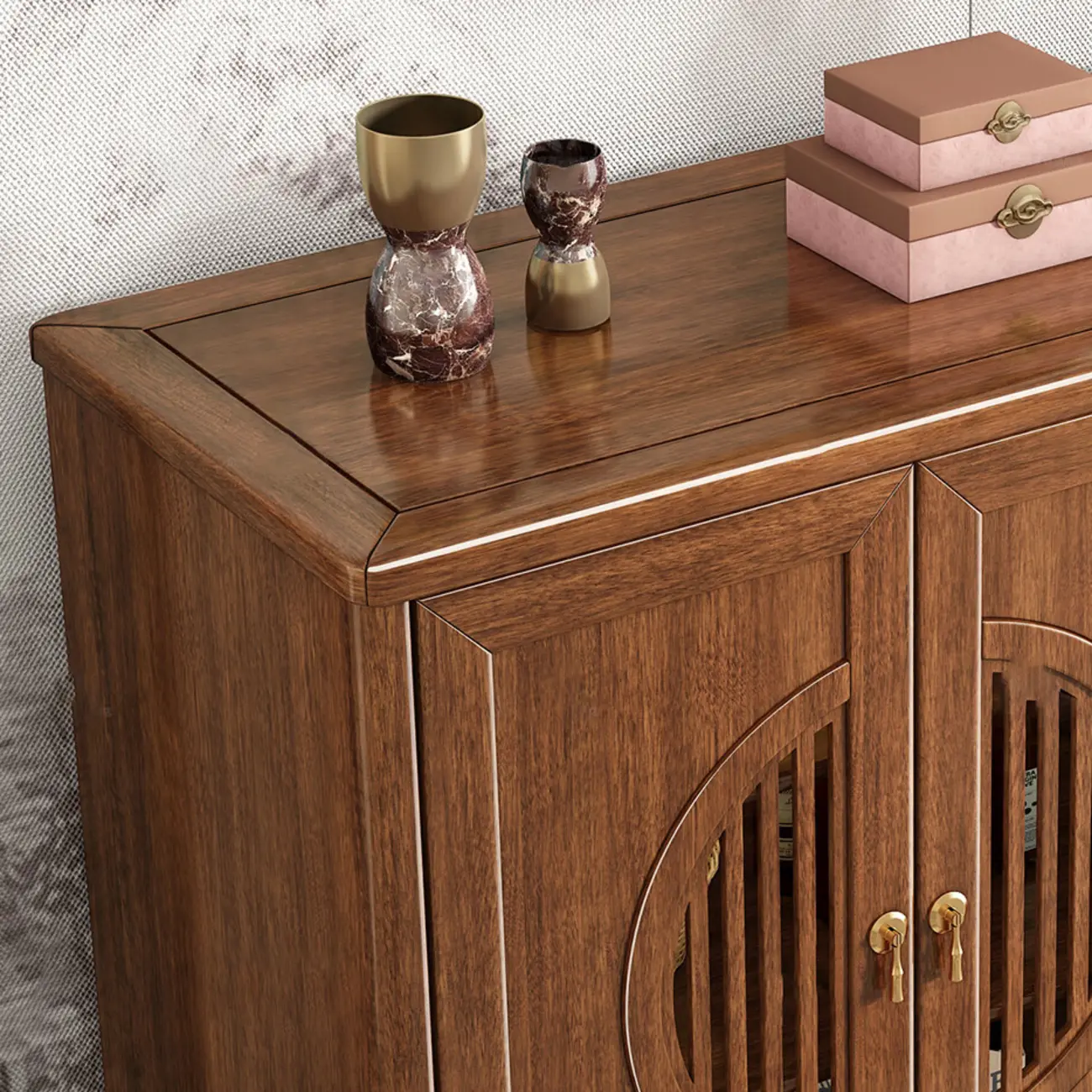 Traditional Wooden Sideboard with Cabinet & Drawer in Walnut