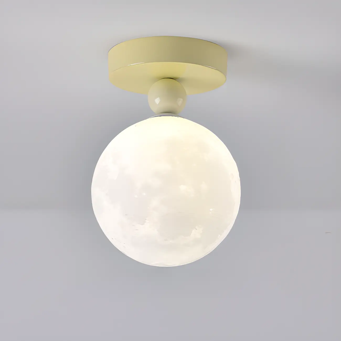 Stylish Pumpkin Semi Flush Ceiling Light with Resin Shade