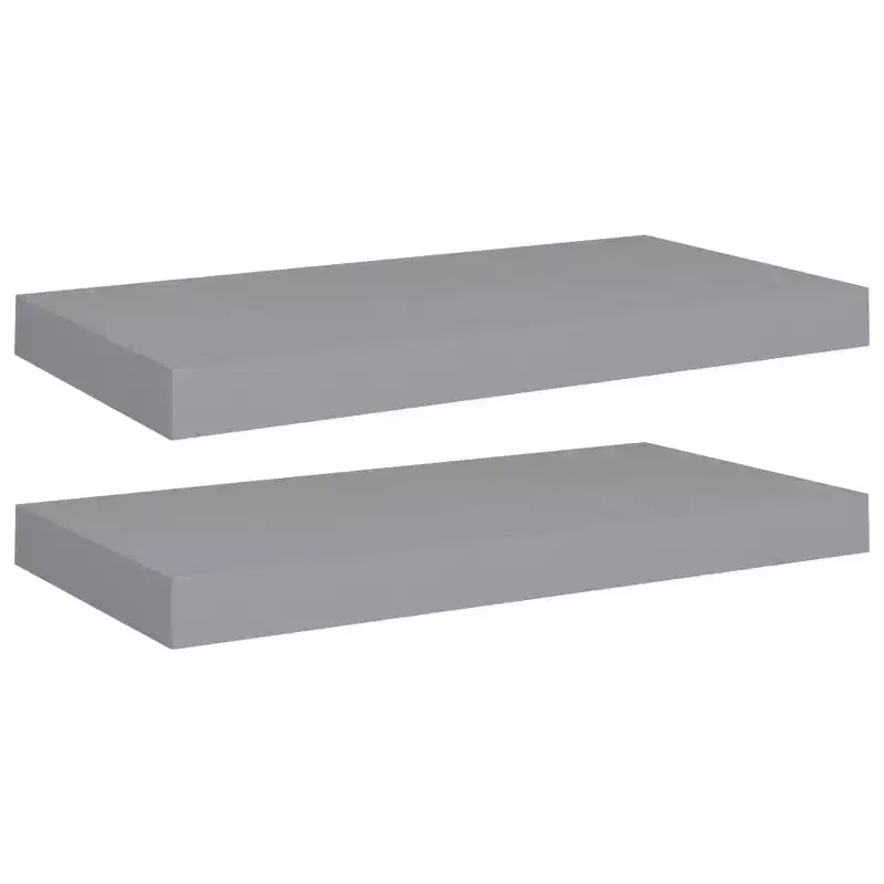 Wall Shelf Set of 2 Grey Honeycomb MDF, metal 19.7 x 9.1 in