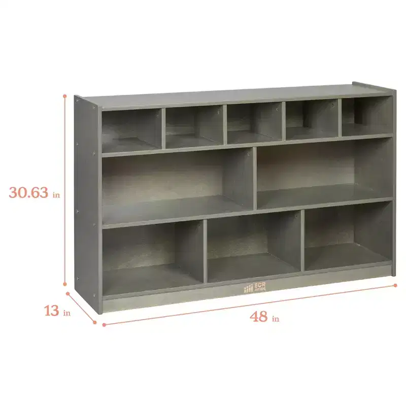 ECR4Kids 5+5 Cubby and Storage Mobile Tray Cabinet, Classroom Furniture