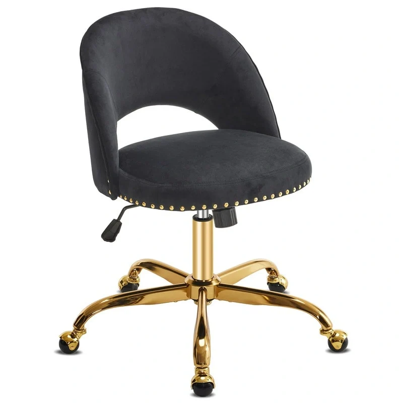 Office Chair Velvet Desk Chair Swivel Armchair Cute Modern Fabric Home Office Desk Chairs with Wheels