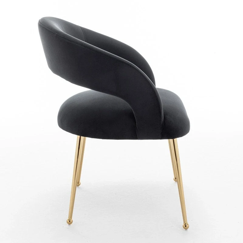 SEYNAR Mid Century Modern Velvet Upolstered Open-Back Dining Chair Set of 4