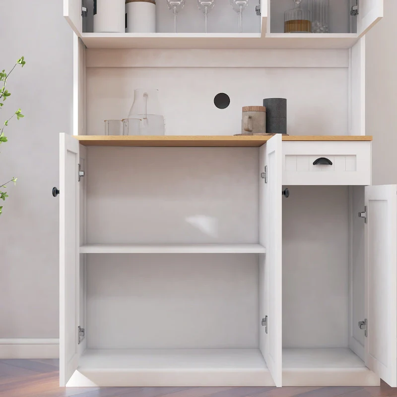 Large Buffet Cabinet with Hutch and Adjustable Shelves