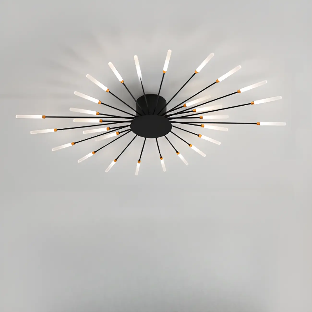 Modern Gold Sunburst LED Flush Mount Ceiling Light