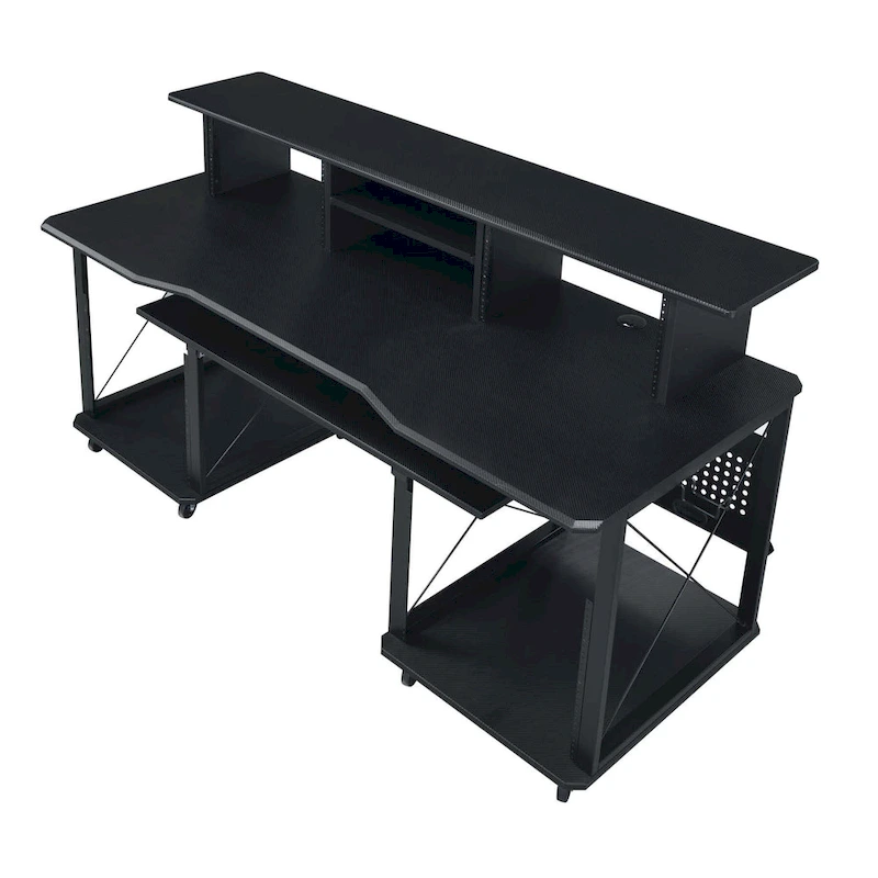 Rectangular Music Desk with 8 Wheels and 1 Keyboard Tray