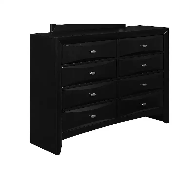 HomeStock 19 in.H Metal Horizontal Dressers with 6 - Drawers in Black Finish