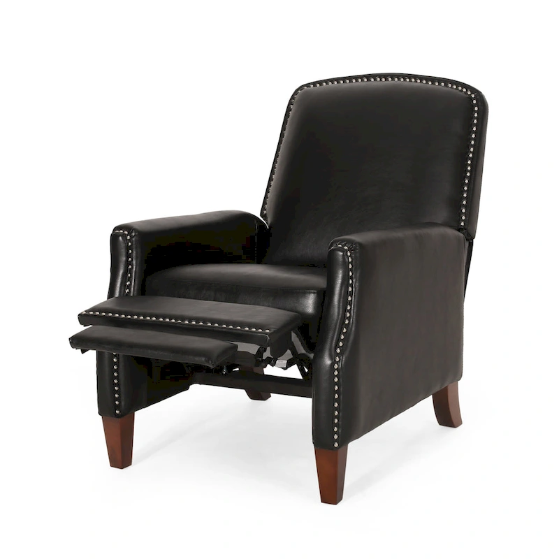 Cavanaugh Upholstered Pushback Recliner with Nailhead Trim by Christopher Knight Home