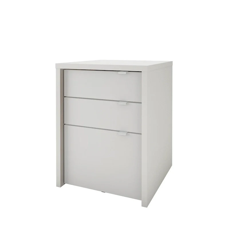 White 3-Drawer Filing Cabinet with Full Extension Slides