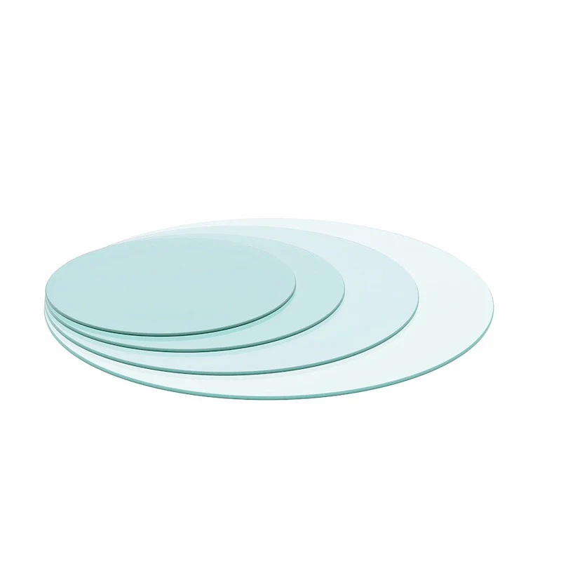 Round Tempered Glass Table Top Clear Glass Thick Round Polished Edge