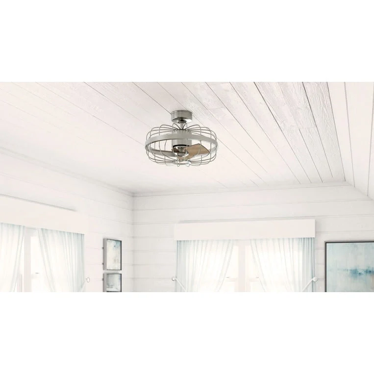 Hunter Roswell Ceiling Fan with Wall Control - Caged, 6-Speed - Farmhouse, Industrial, Transitional