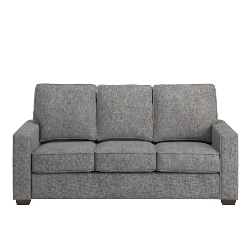 Fabric-cushioned square armchair sofa