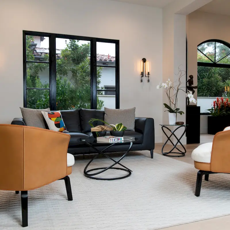 Galaxy Cross Base Tempered Glass Round Coffee Table