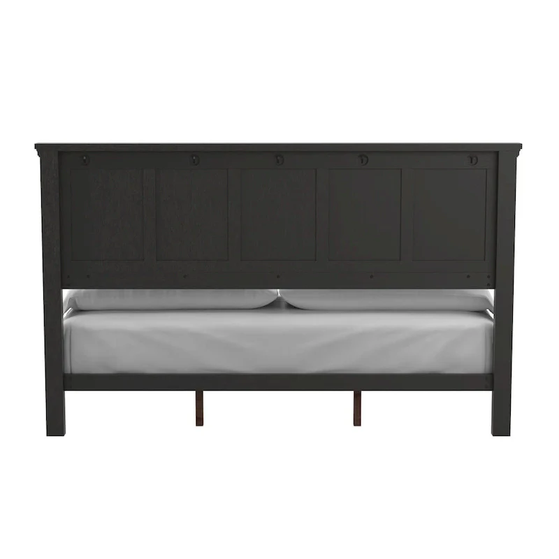 Farmhouse Basics Rustic Black Finish Panel Bed Set