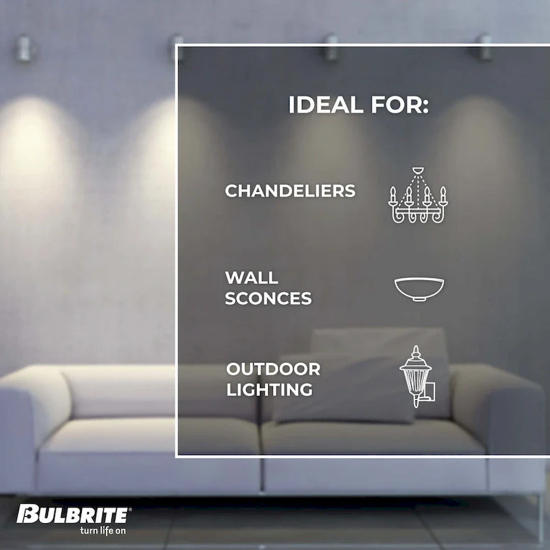 Bulbrite Spunlite Pack of (25) Dimmable Amber Candelabra (E12) Incandescent Bulb