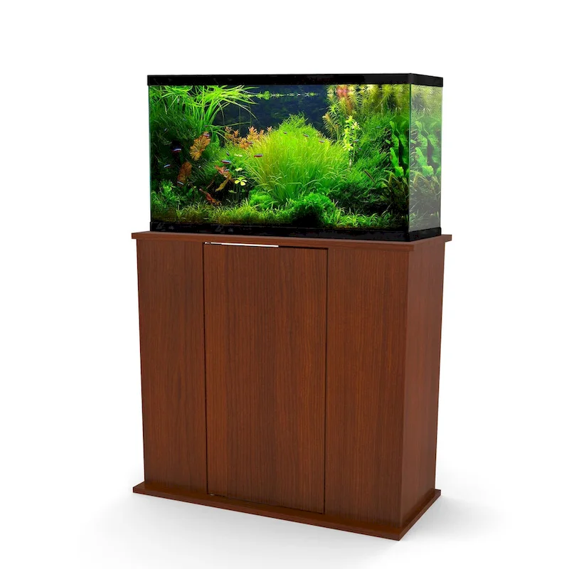 Aquatic Fundamentals 29/37 Gallon Serene Cherry Aquarium Stand with Storage