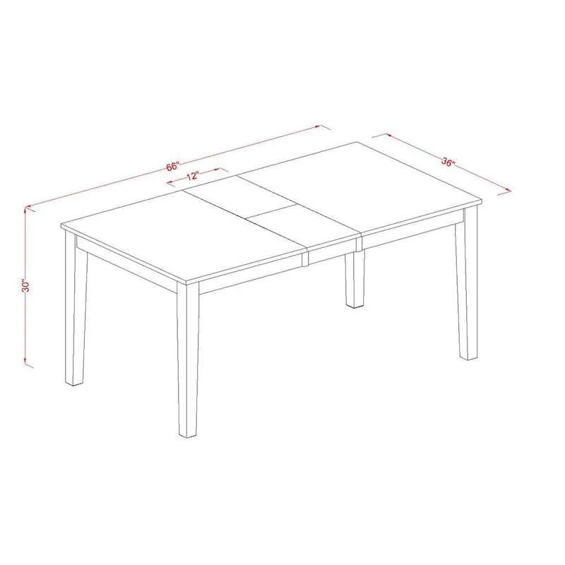 East West Furniture Kitchen Table Set Consist of a Rectangle Dining Table with Butterfly Leaf and Dining Chairs (Pieces Options)