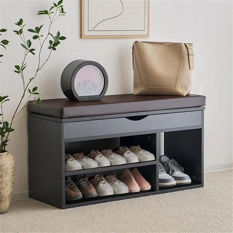 Shoe Storage Bench with Cover 2-Tier 39 Inches - 11.81 D x 39.4 W x 17 H