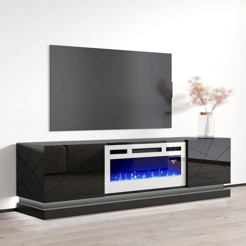 Shu WH-EF Electric Fireplace 71 TV Stand
