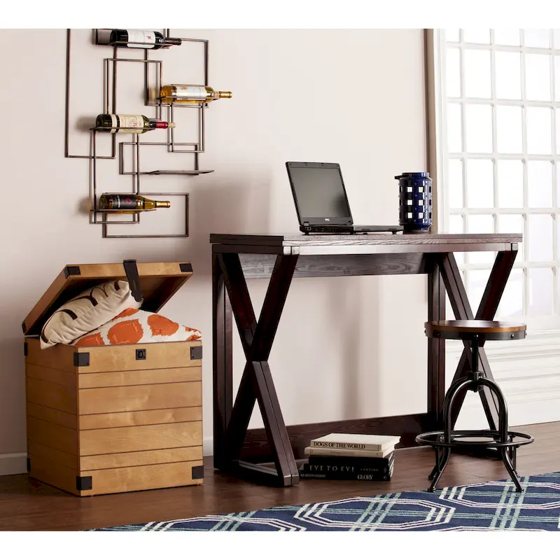 Espresso Counter Height Convertible Table | Foldable Console to Dining Desk | Seats 2-4 | Engineered Wood | 46.25