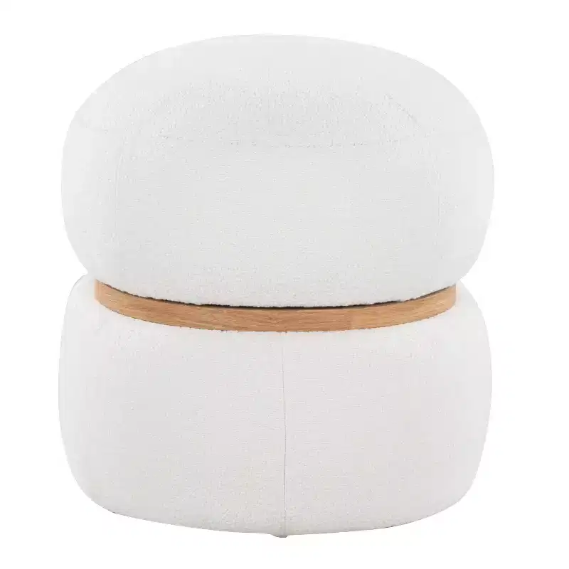 LumiSource Cinch Pouf Ottoman Natural Fabric