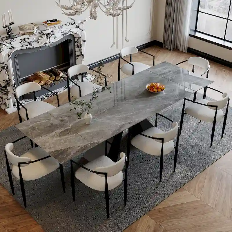 Extendable Sintered Stone Dining Table - 78-110 Inch