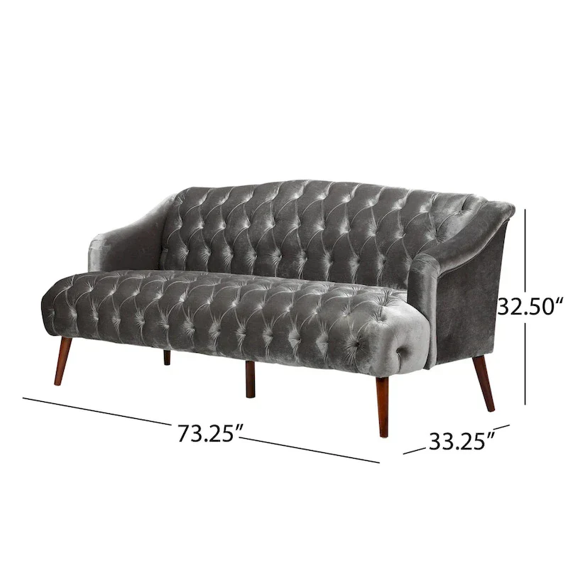 Adelia Modern Glam Tufted Velvet Sofa by Christopher Knight Home