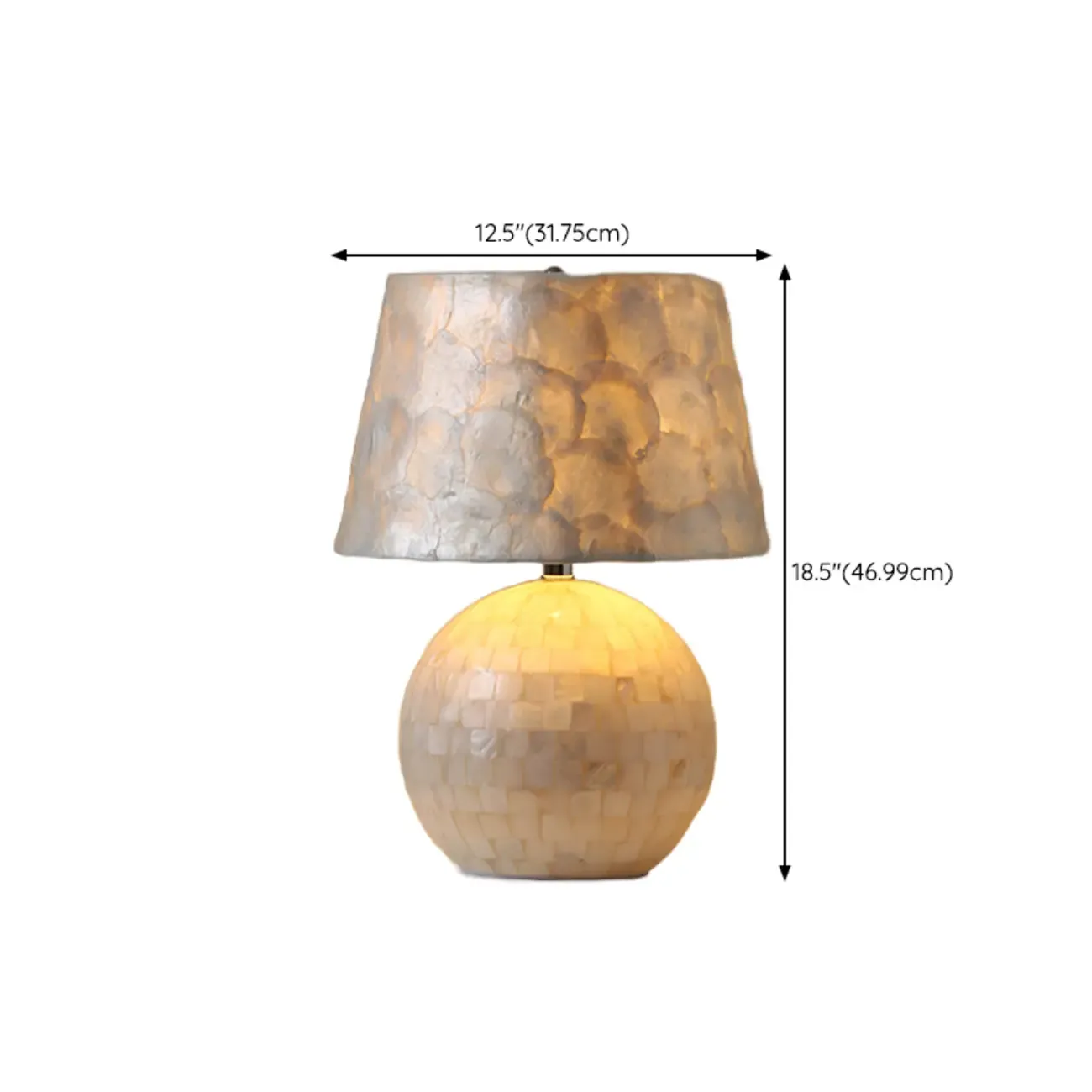 Modern Shell Table Lamp with Geometric Shade, LED