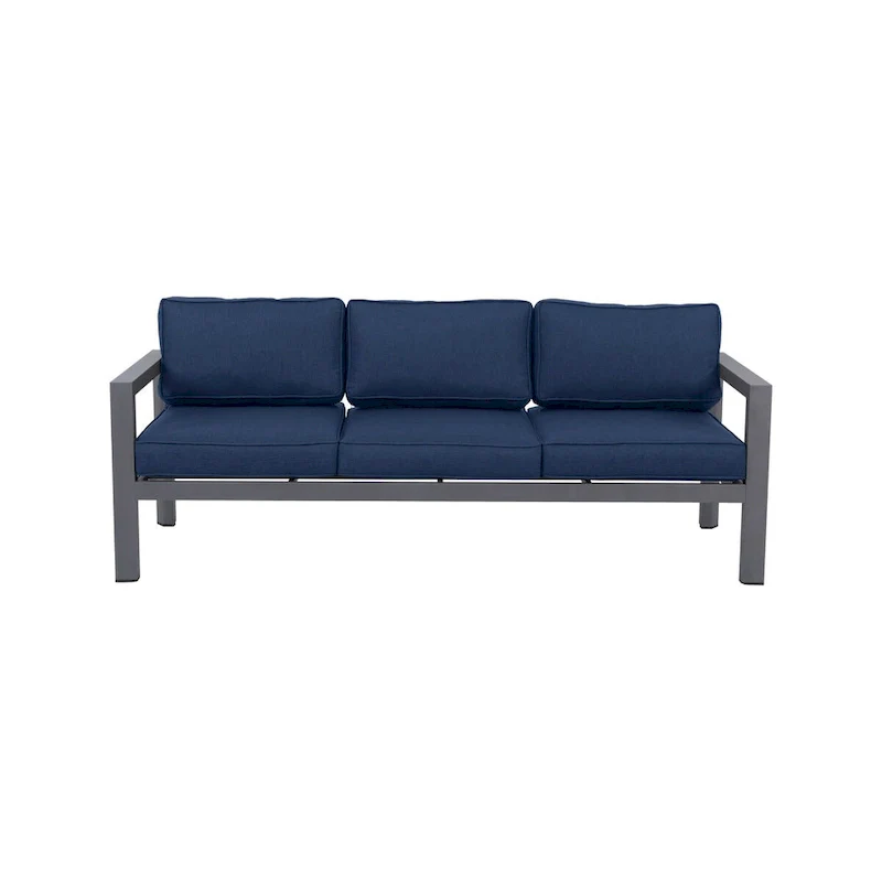 Cabo Aluminum Sofa with Gray Frame with Cushion.