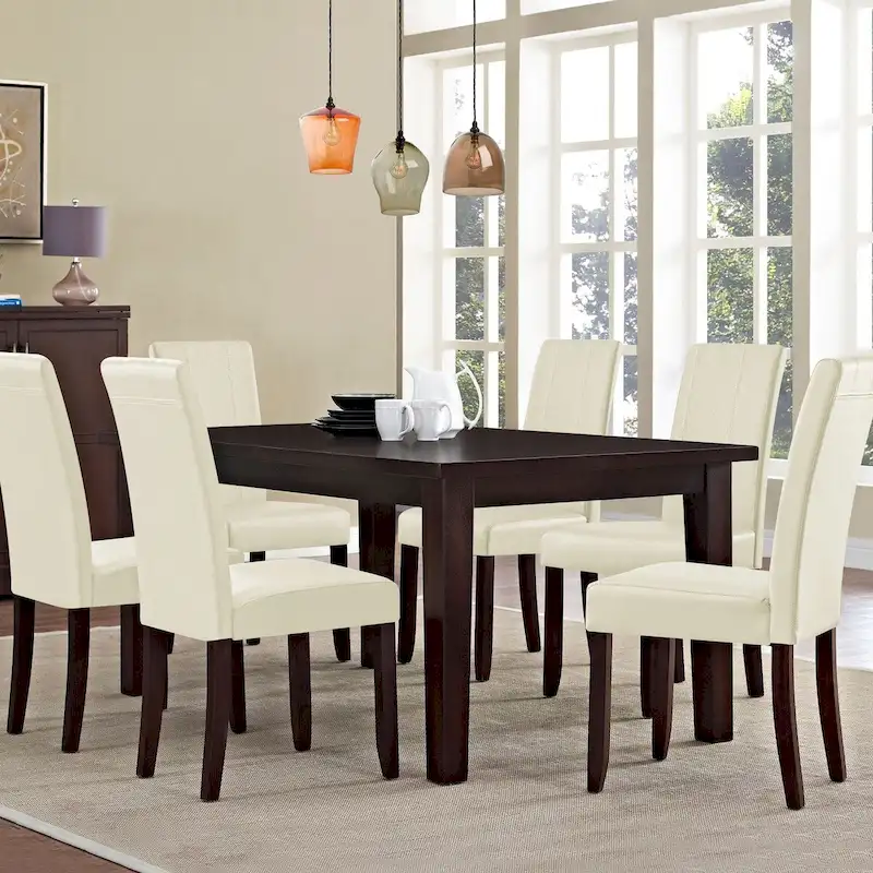 Subrtex(Set of 2)Faux Leather Parsons Upholstered Dining Chair