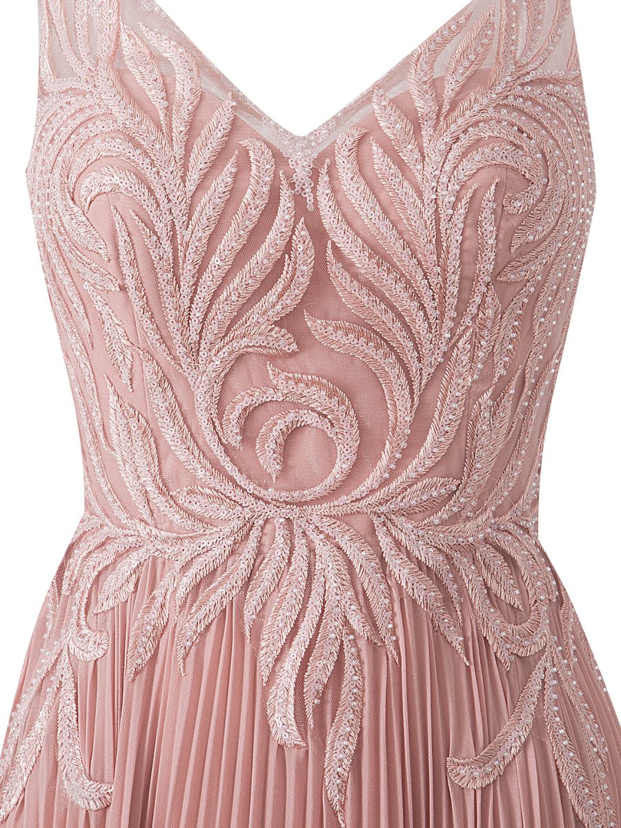 Dark Green A-line V-neck Chiffon Prom Dress