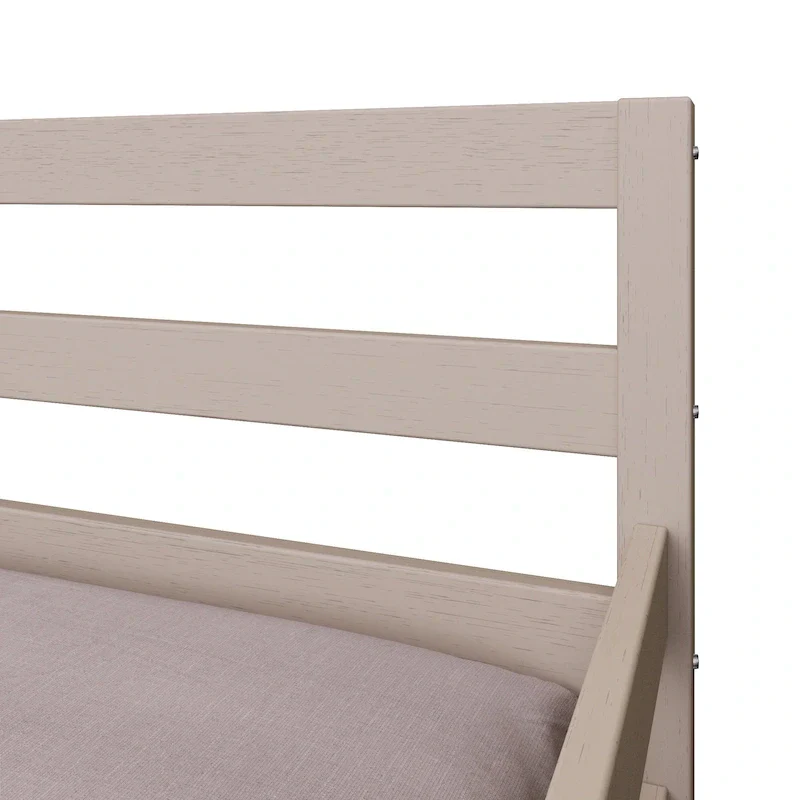 White/Walnut/Black/Light Oak/Antique Grey Railing-Style Twin Daybed with Trundle