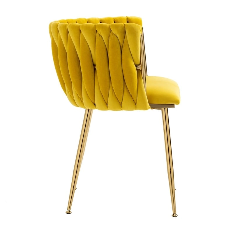 SEYNAR Modern Glam Velvet Dining Side Chair Set of 2 with Gold Metal Frame