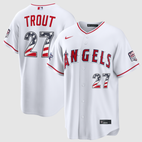 2026 All-Star Edition Stars & Stripes Los Angeles Angels Mike Trout White Stadium Jersey