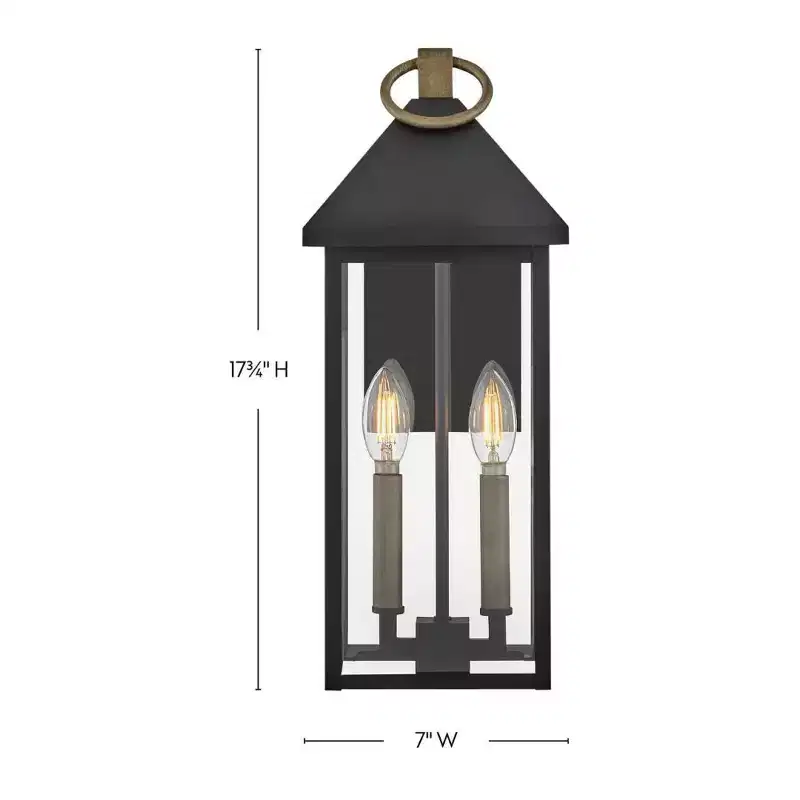 Lark Rhett 2 - Light Wall Light in Black