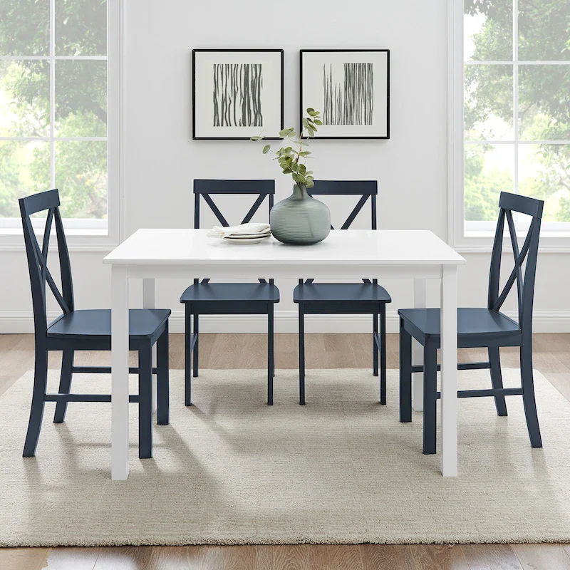 Dining Table with 4 X-Back Chairs